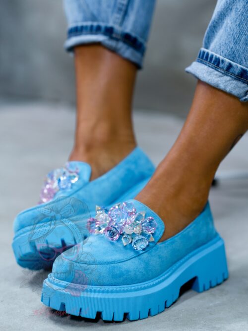 Mokasyny Madam Alecta błękitne