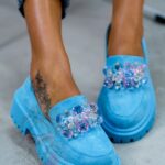 Mokasyny Madam Alecta błękitne