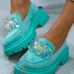 Mokasyny Madam Alecta miętowe