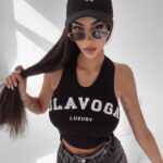 Top krótki Denise Ola Voga czarny