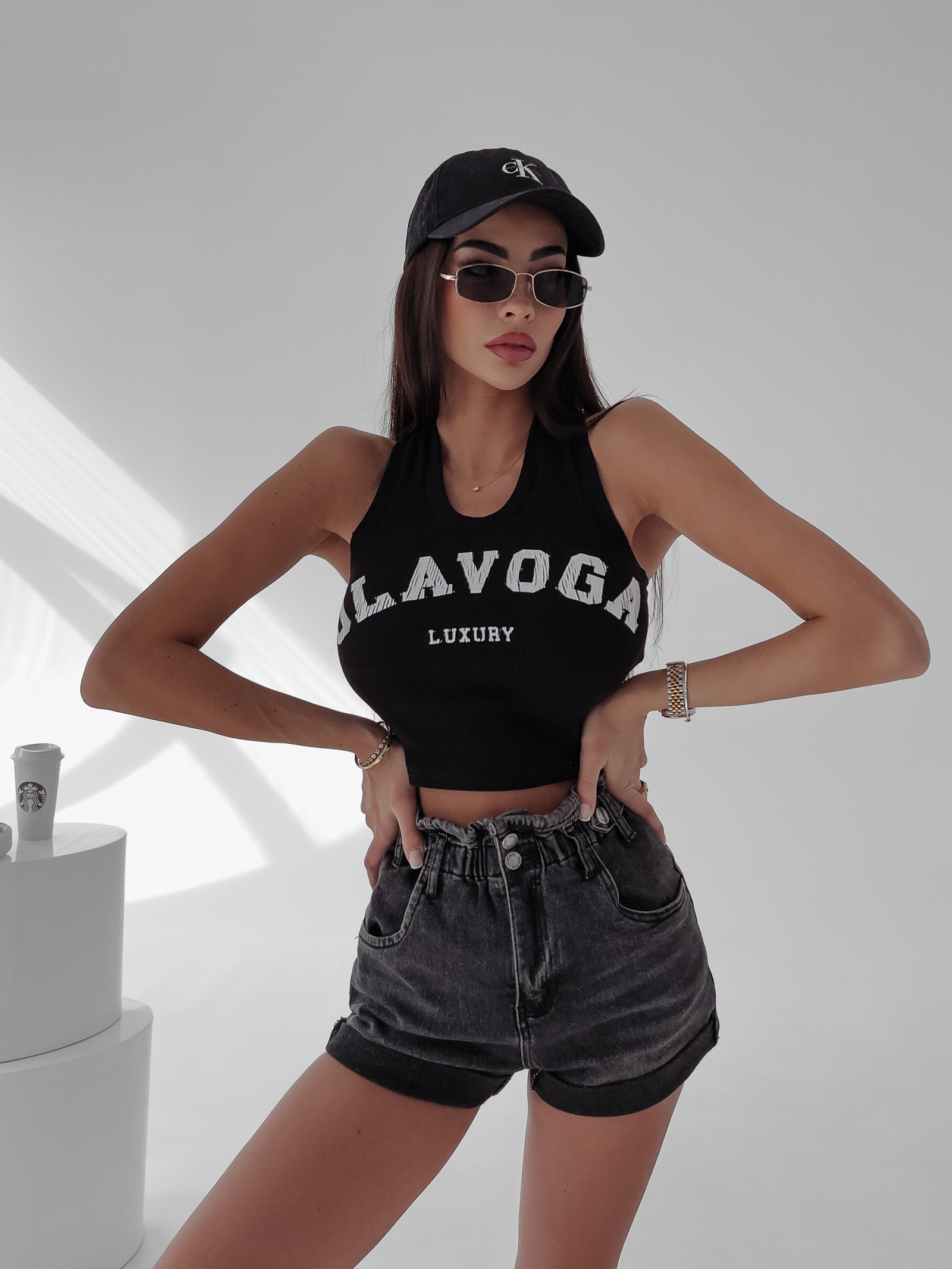 Top krótki Denise Ola Voga czarny Top krótki Denise Ola Voga czarny