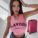 Top krótki Denise Ola Voga różowy