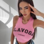 Top krótki Denise Ola Voga różowy