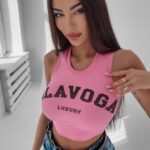 Top krótki Denise Ola Voga różowy