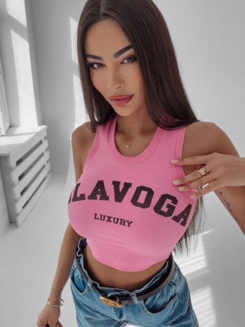 Top krótki Denise Ola Voga różowy