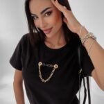 T-shirt regular fit Lena Ola Voga czarny