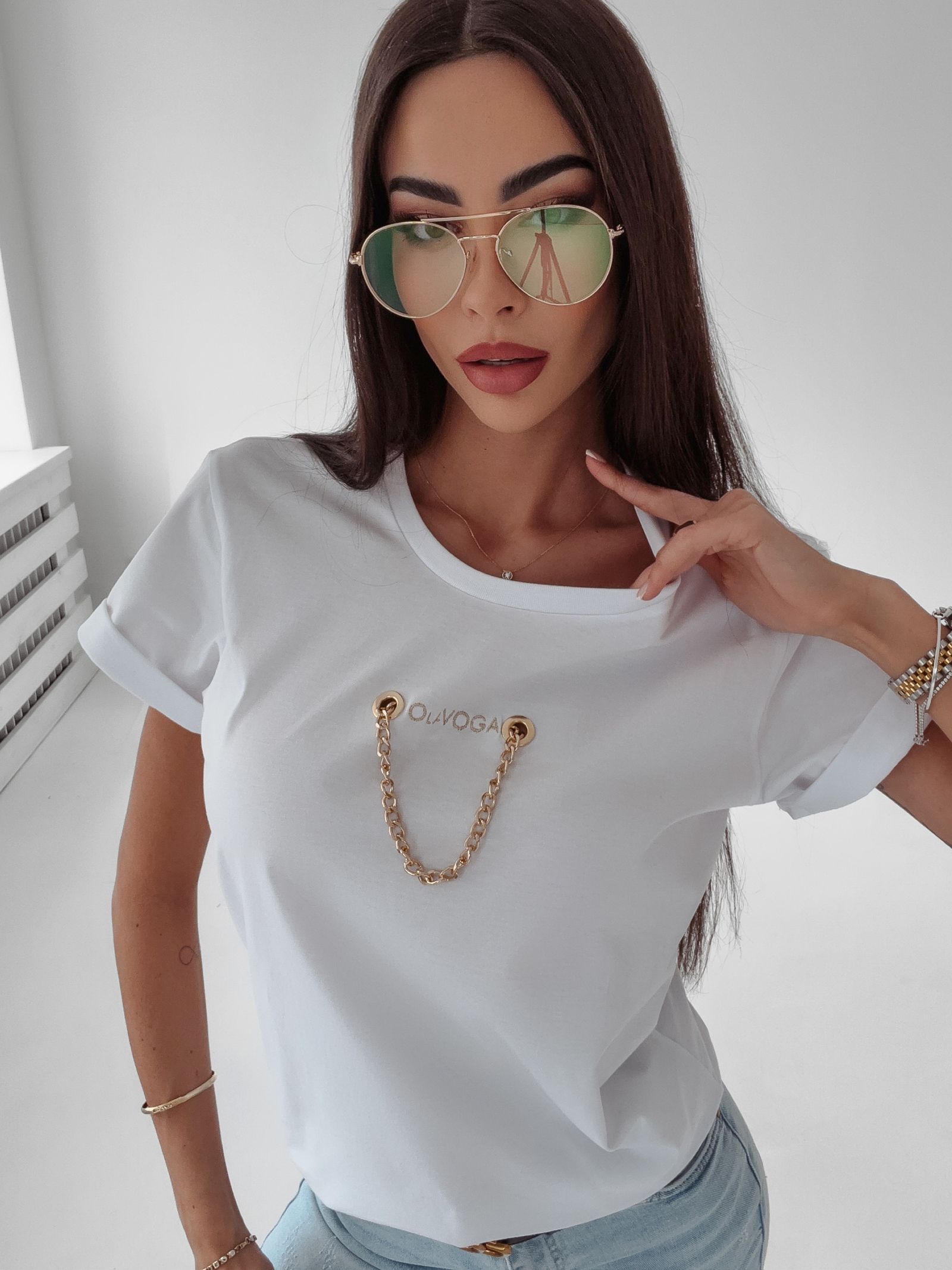 T-shirt regular fit Lena Ola Voga biały