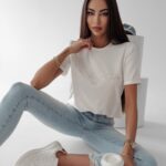 T-shirt uniwersalny Cafi Ola Voga ecru