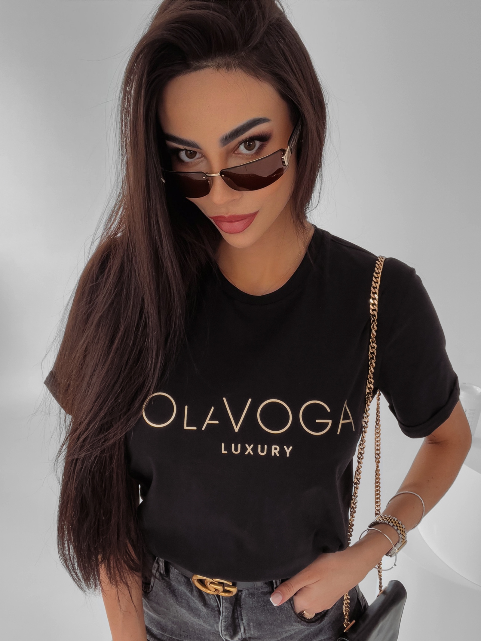 T-shirt uniwersalny Cafi Ola Voga czarny