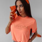 T-shirt uniwersalny Cafi Ola Voga koralowy