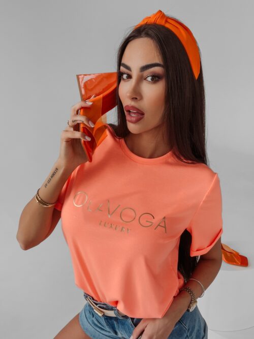 T-shirt uniwersalny Cafi Ola Voga koralowy