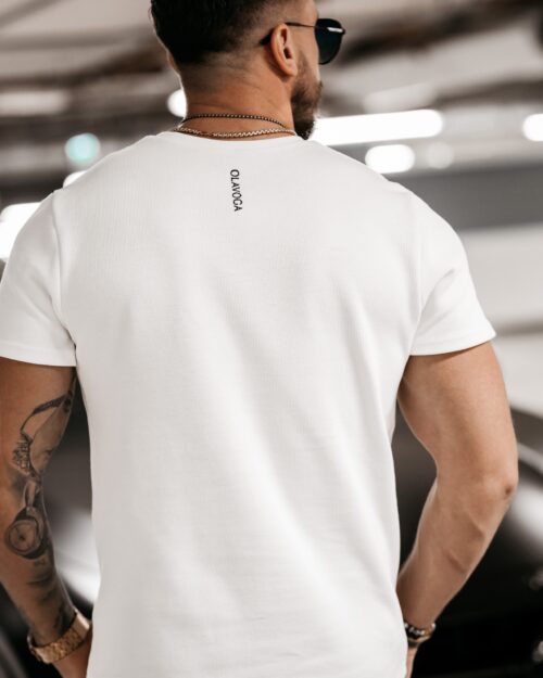 T-shirt dzianinowy męski Evan Ola Voga ecru