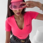 Body klasyczne Alix Ola Voga amarantowe