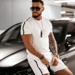 Komplet welurowy męski Parker Ola Voga ecru