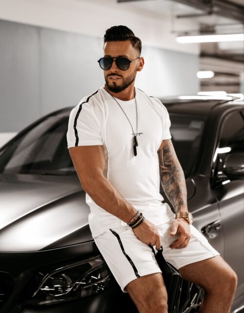 Komplet welurowy męski Parker Ola Voga ecru