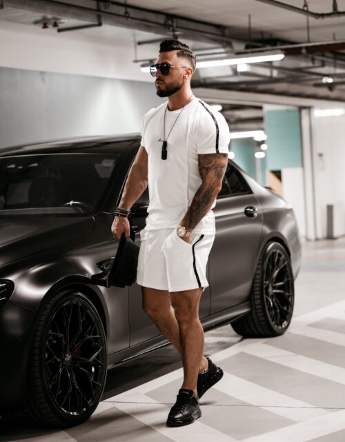 Komplet welurowy męski Parker Ola Voga ecru