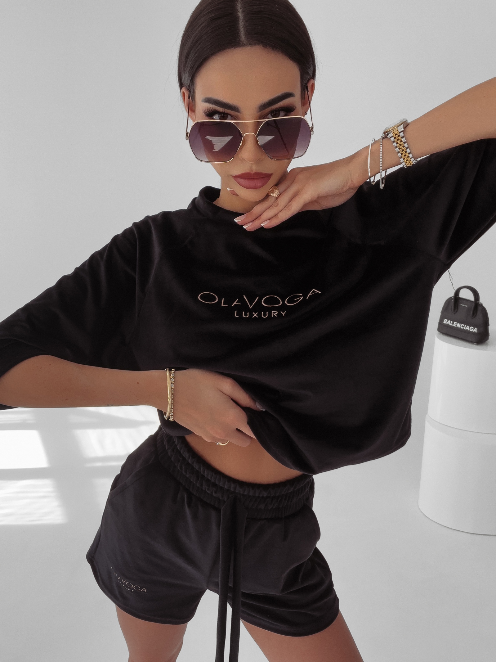 Komplet oversizowy Anabel Ola Voga czarny Komplet oversizowy Anabel Ola Voga czarny