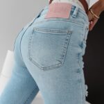 Spodnie jeansowe slim fit Tokyo 9827 Ola Voga j.niebieskie
