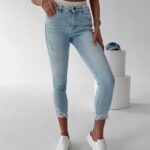 Spodnie jeansowe slim fit Tokyo 9827 Ola Voga j.niebieskie
