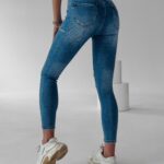 Spodnie jeansowe medium waist Ella 5152 Ola Voga niebieskie