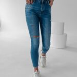 Spodnie jeansowe medium waist Ella 5152 Ola Voga niebieskie