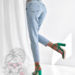 Spodnie jeansowe MomFit niebieskie