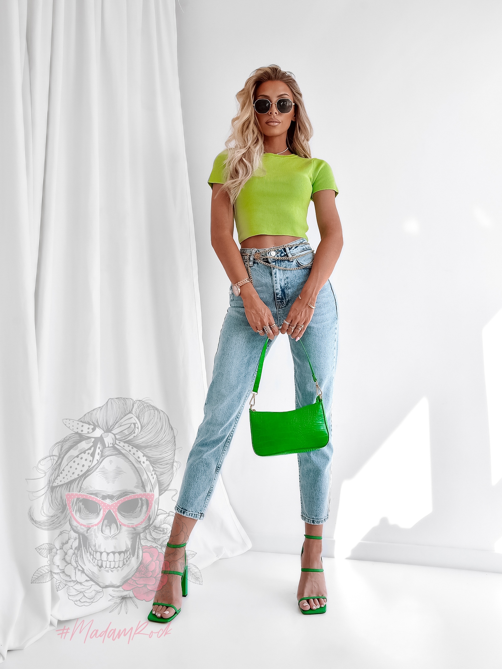 Spodnie jeansowe MomFit niebieskie