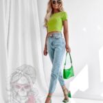 Spodnie jeansowe MomFit niebieskie