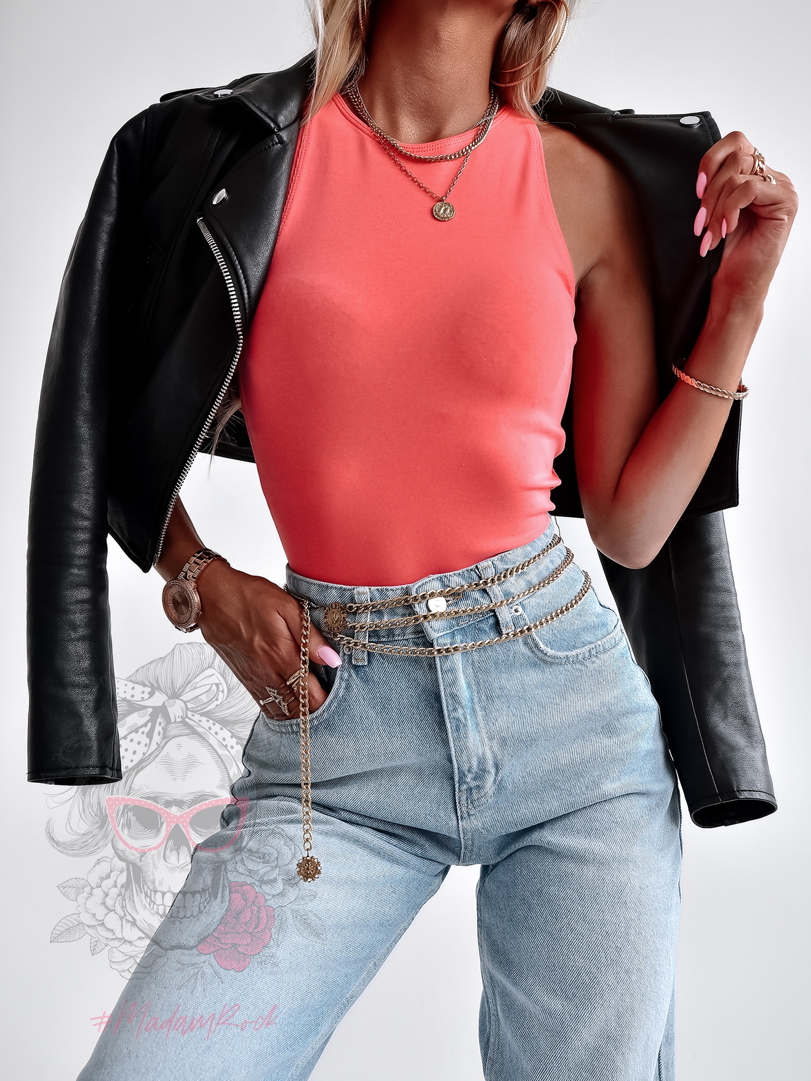 WYPRZEDANE - Top basic Hidi morelowy