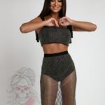 Komplet z siatki top + spodenki NB Pilu czarny