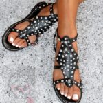 Sandały z napami Rock Loto czarne