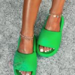 Klapki piankowe Madam Candis zielone