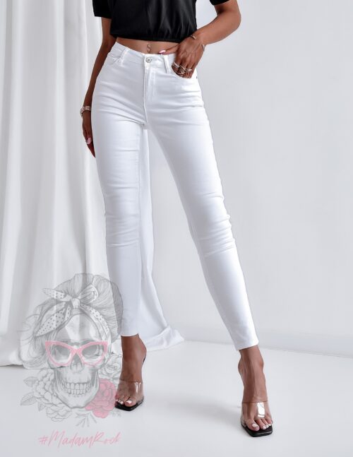 Spodnie jeansowe rurki Evo białe