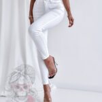 Spodnie jeansowe rurki Evo białe