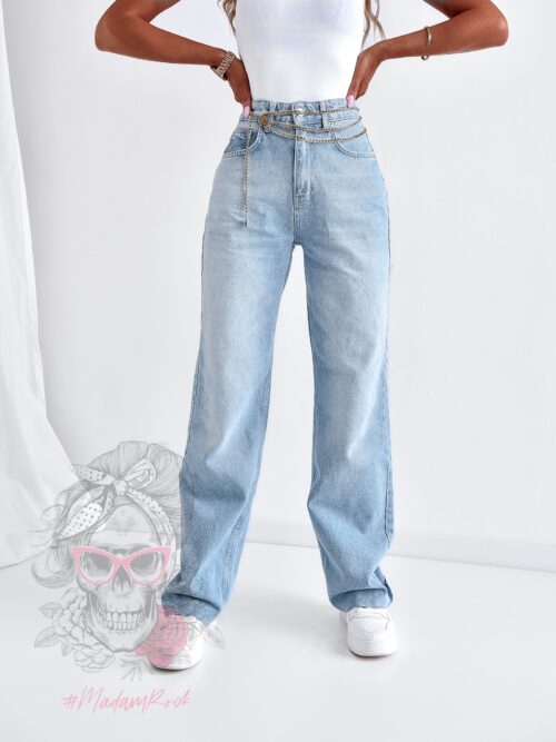 Spodnie jeansowe boyfriend Logg niebieskie