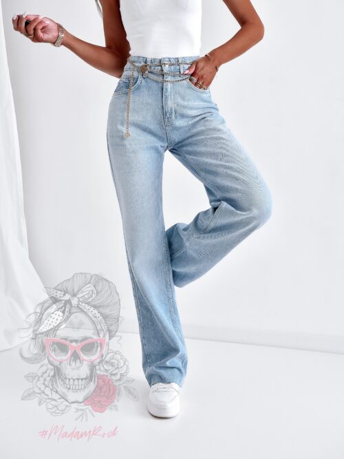 Spodnie jeansowe boyfriend Logg niebieskie