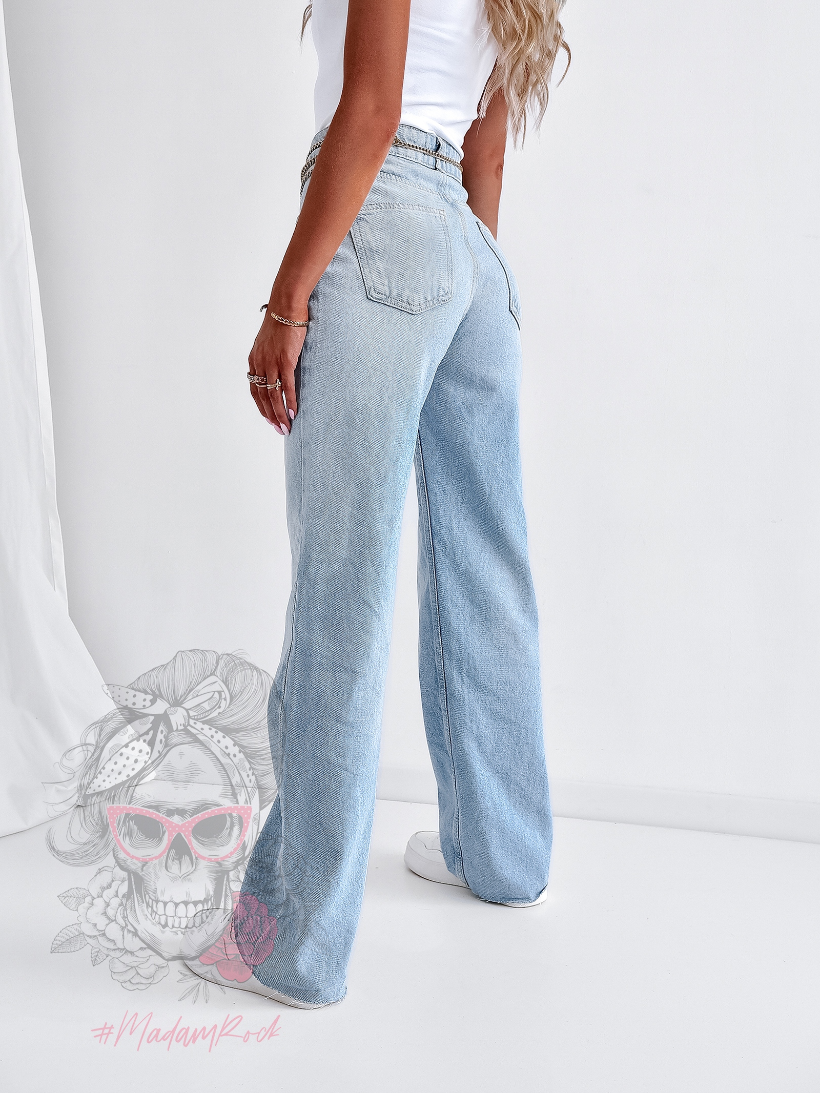 Spodnie jeansowe boyfriend Logg niebieskie