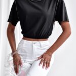 Crop top bawełniany Sisi czarny