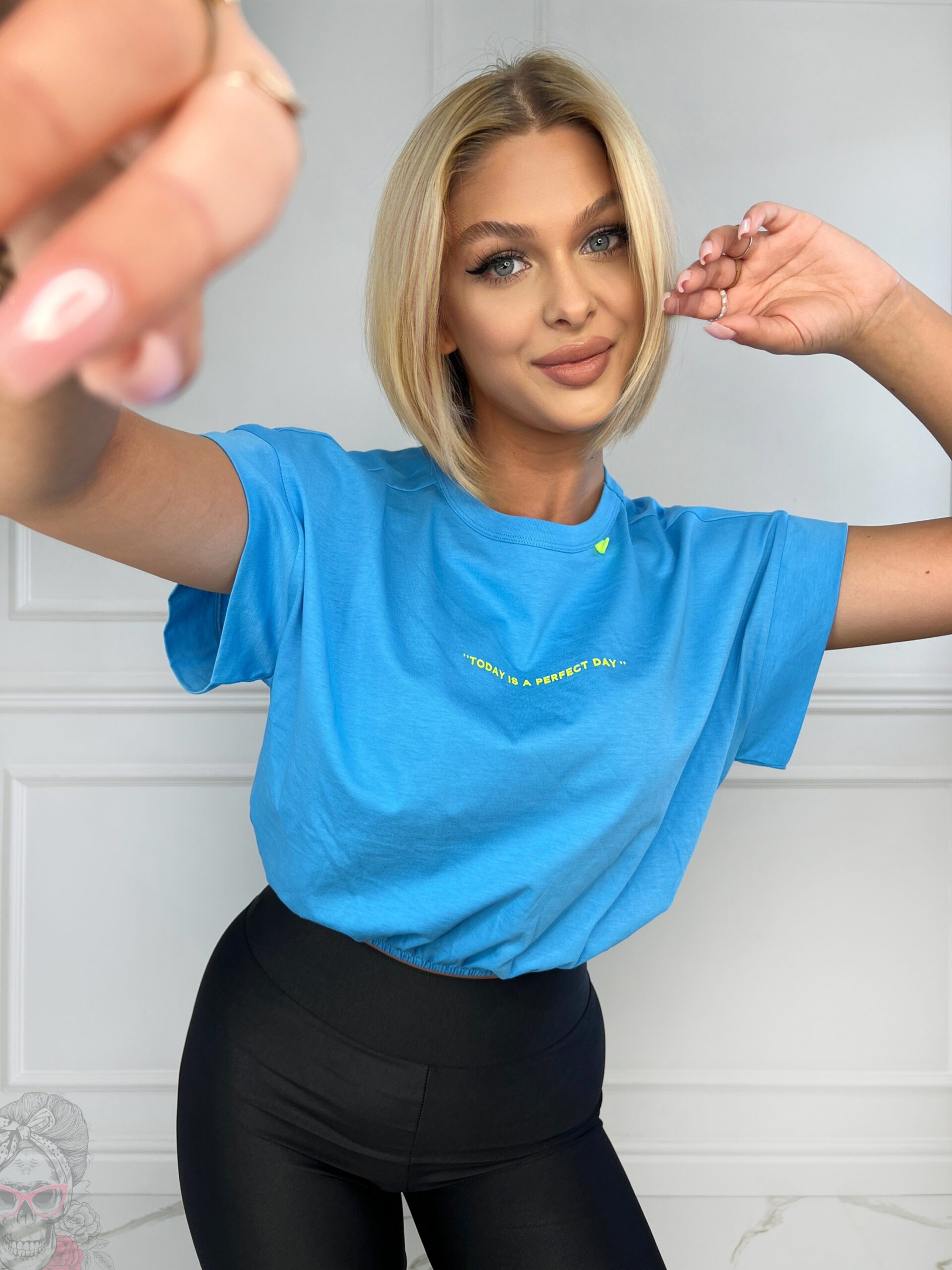 T-shirt krótki Perfect Day niebieski