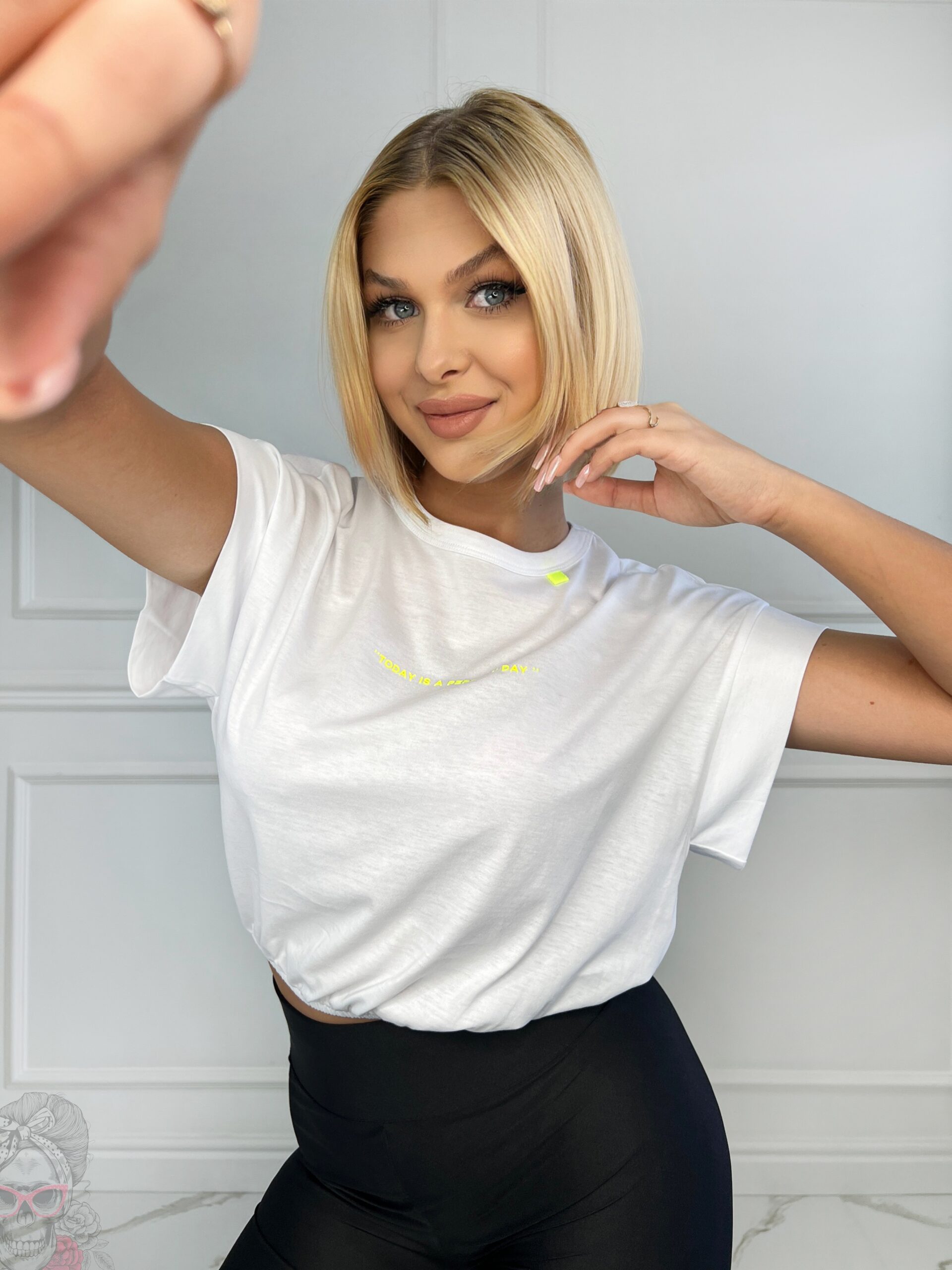 T-shirt krótki Perfect Day biały vs limonka T-shirt krótki Perfect Day biały vs limonka