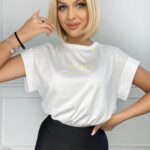 T-shirt krótki Perfect Day biały vs limonka