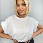 T-shirt krótki Perfect Day biały vs limonka