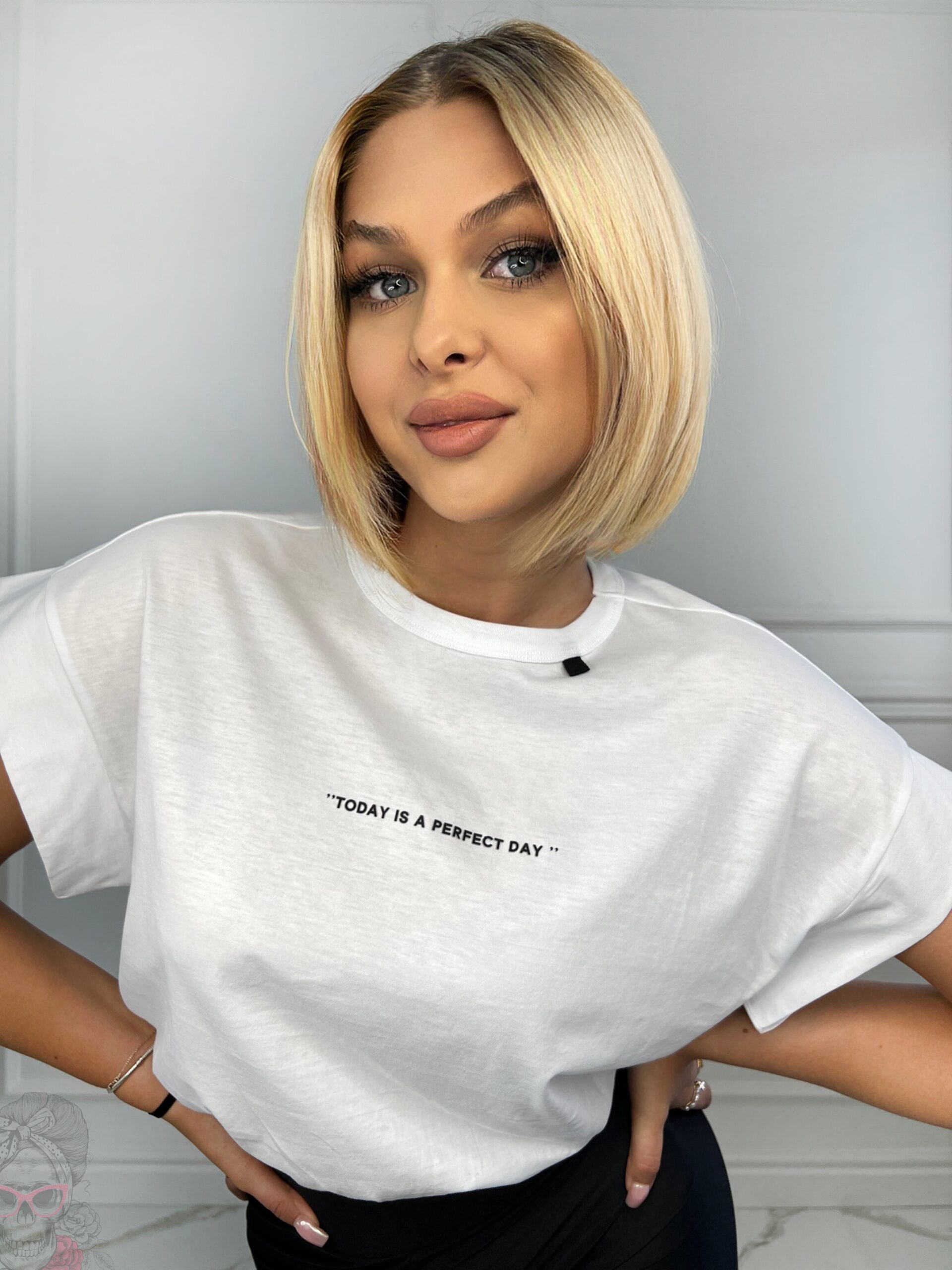 T-shirt krótki Perfect Day biały vs czarny