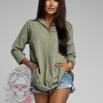 Koszula oversize Ola Voga Calm khaki