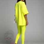 Komplet bawełniany New York Ola Voga neonowy limonkowy