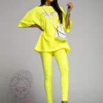 Komplet bawełniany New York Ola Voga neonowy limonkowy