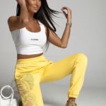 Spodnie ze ściągaczem Naomi Ola Voga żółte