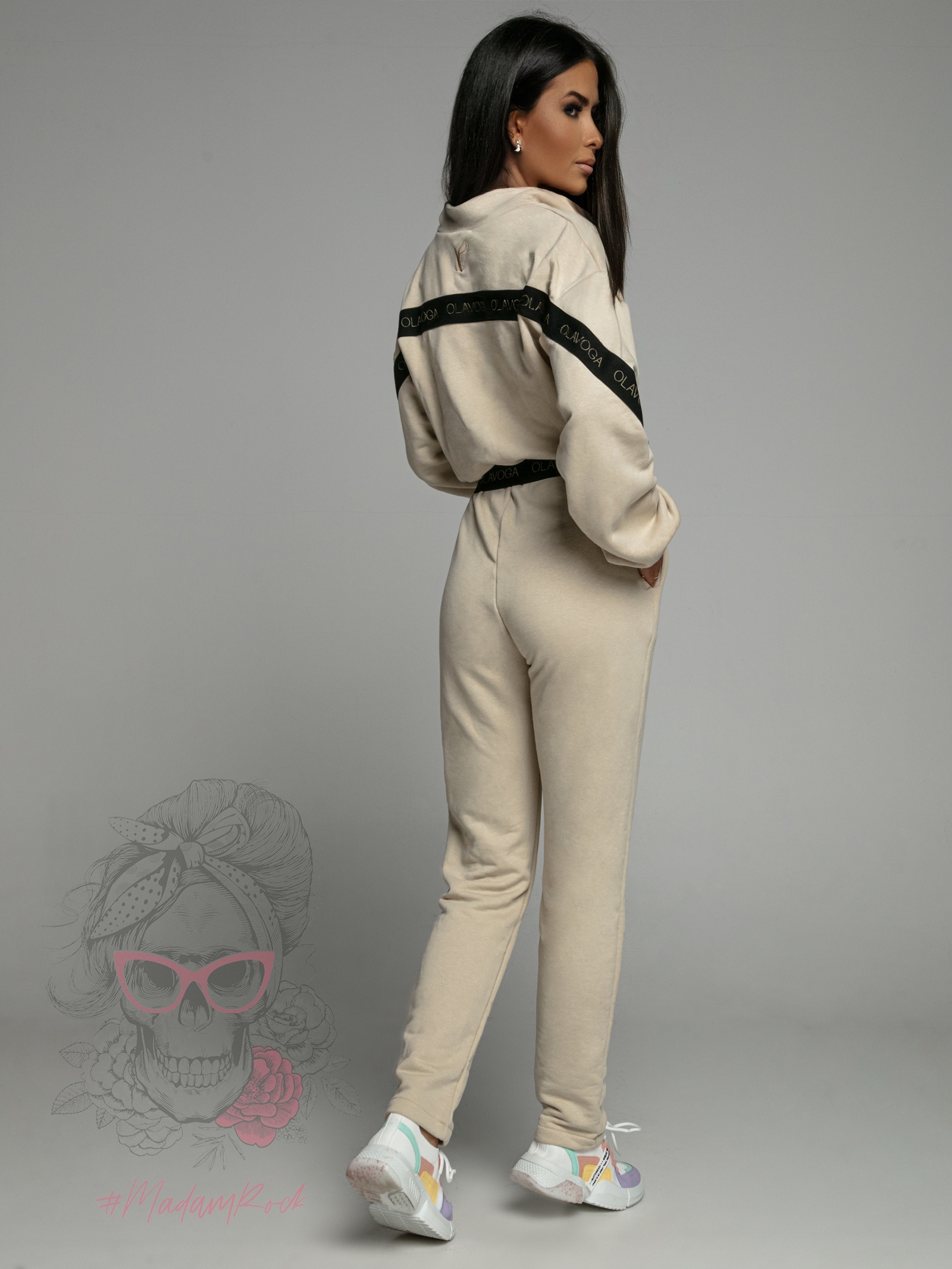 Kombinezon elegancki Fancy Stripe Ola Voga beżowy