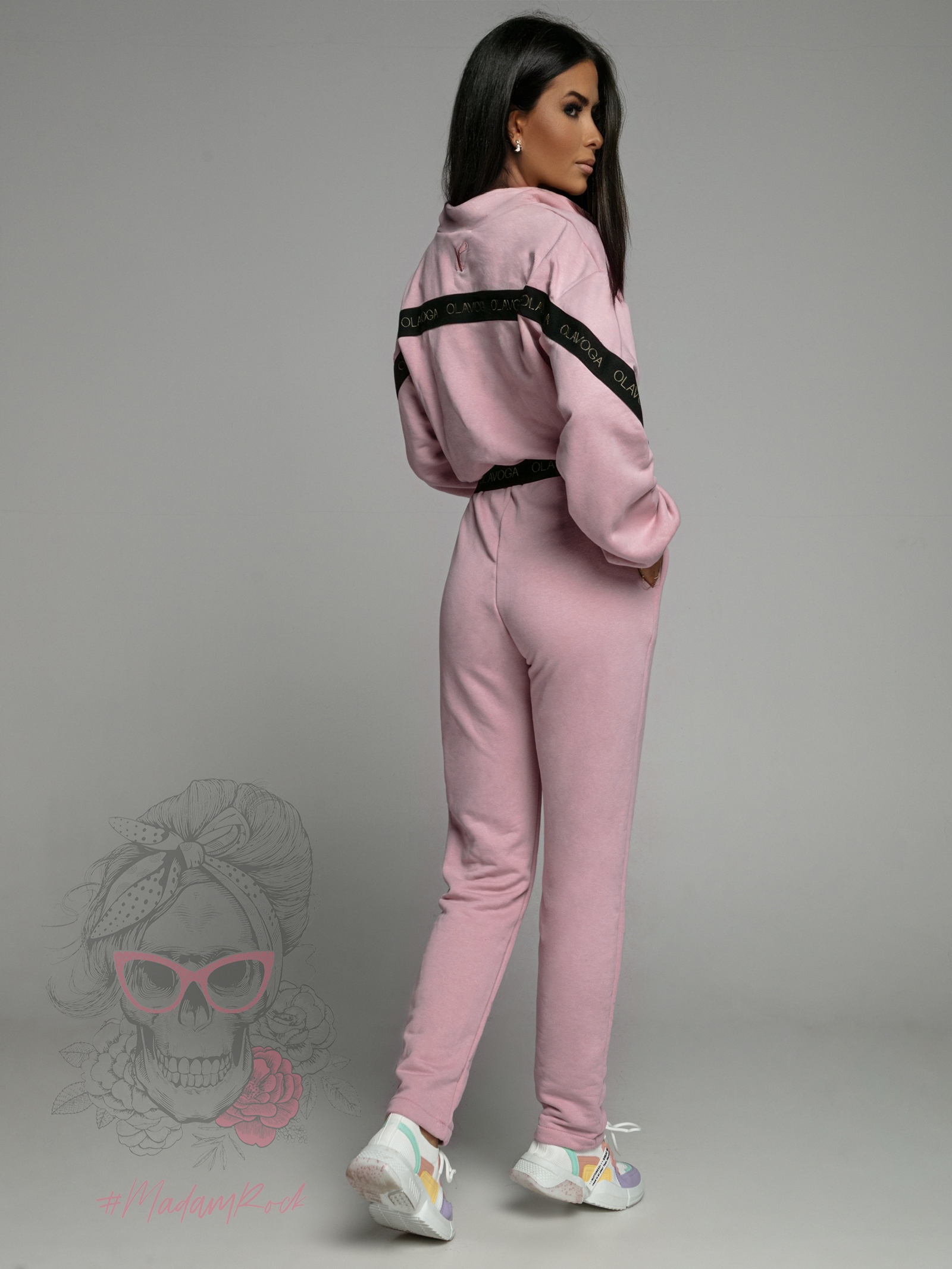 Kombinezon elegancki Fancy Stripe Ola Voga pudrowy