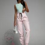 Spodnie skórzane Ola Voga Fresh Leather pudrowe